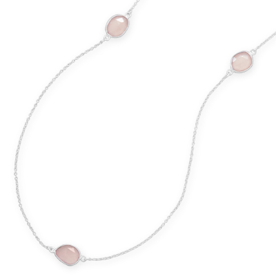 24" Pink Chalcedony Necklace