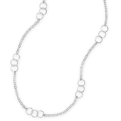 28" Rhodium Plated Multisize Link Necklace