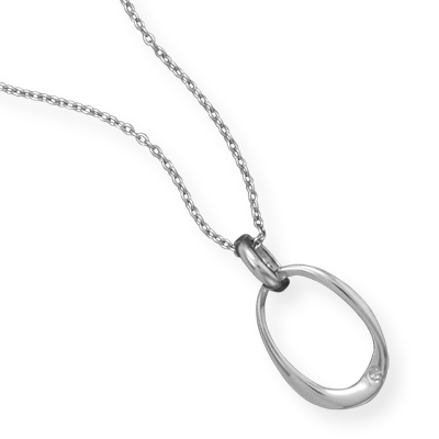 18\" Oval Necklace with Diamond Accent