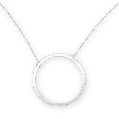 16\" Textured Circle Necklace