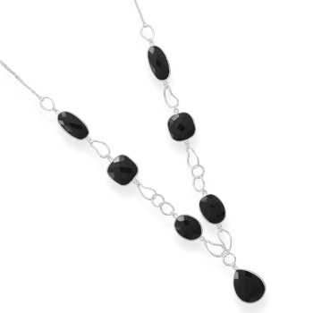 18\" Multishape Black Onyx Necklace