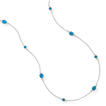 46\" Multishape Synthetic Blue Opal Necklace