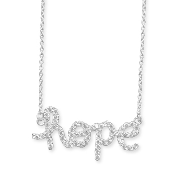 16\" CZ \"hope\" Necklace