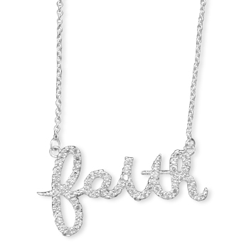 16\" CZ \"faith\" Necklace