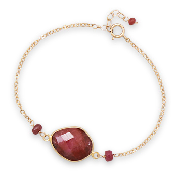 7\" + 1\" 14/20 Gold Filled Ruby Bracelet