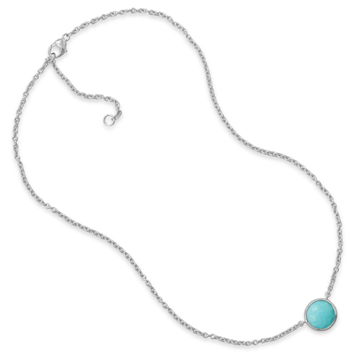 16\" + 2\" Freeform Faceted Turquoise Necklace