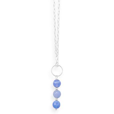 16\" Handmade Faceted Blue Quartz Necklace
