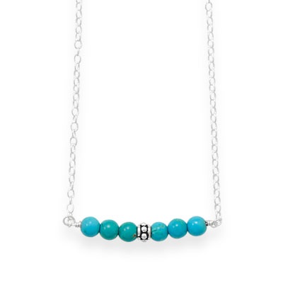 16\" Handmade Turquoise Bar Necklace