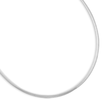 18\" 3mm Domed Omega Necklace
