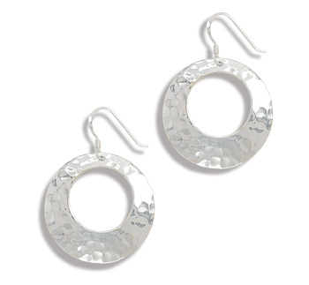 Cut Out Hammered Earrings on French Wire