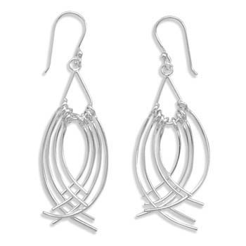 Curved Bar French Wire Earrings