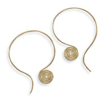 14 Karat Gold Plated Coil Design Earrings