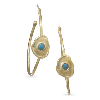 Brass and Turquoise Hoops