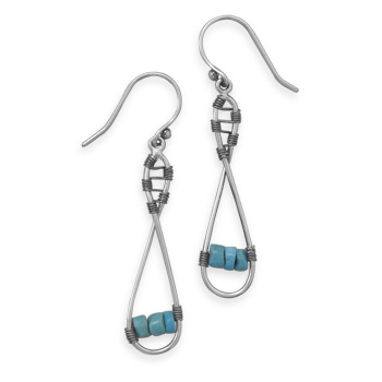 Figure 8 Design Earrings with Turquoise Heshi