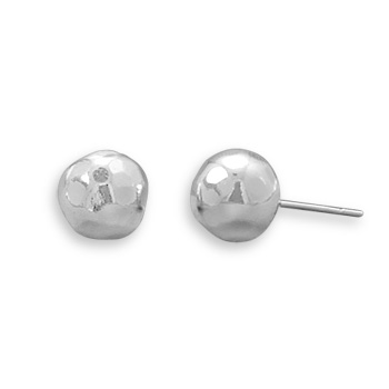 10mm Hammered Ball Earrings