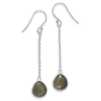 Labradorite Chain Drop Earrings
