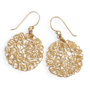 14 Karat Gold Plated Wire Earrings