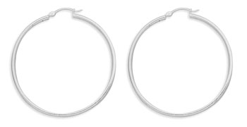 2mm x 50mm Hoop Earrings with Click