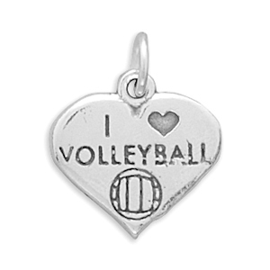 I Love Volleyball Charm