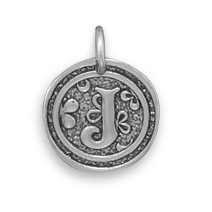 Oxidized Initial "J" Pendant