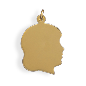 14/20 Gold Filled Engravable Girl\'s Silhouette Pendant