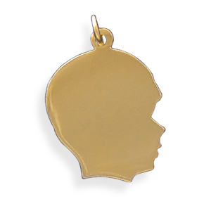 14/20 Gold Filled Engravable Boy\'s Silhouette Pendant
