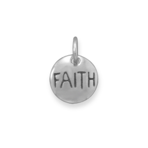 Oxidized \"Faith\" Charm