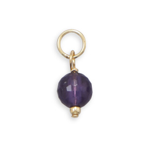 14/20 Gold Filled Faceted Amethyst Bead Charm - February Birthstone