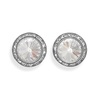 Crystal Button Fashion Post Earrings