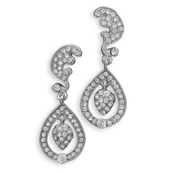 Crystal Pear Shape Fashion Drop Earrings