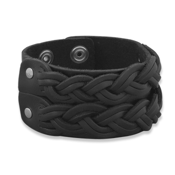 8\"-8.5\" Leather Fashion Bracelet with Double Braid Design