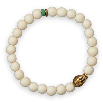 8\" Fashion Stretch Bracelet with Buddha Bead