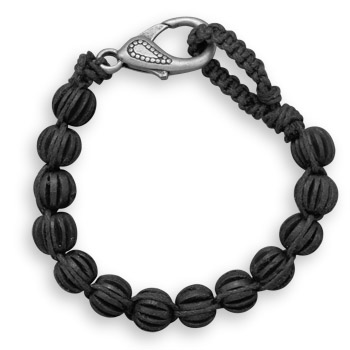 8.5\" Black Wood Fashion Bracelet