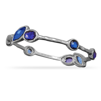 Blue and Purple Acrylic Fashion Bangle Bracelet