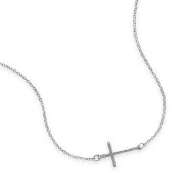 16.5\"+2\" Sideways Cross Fashion Necklace