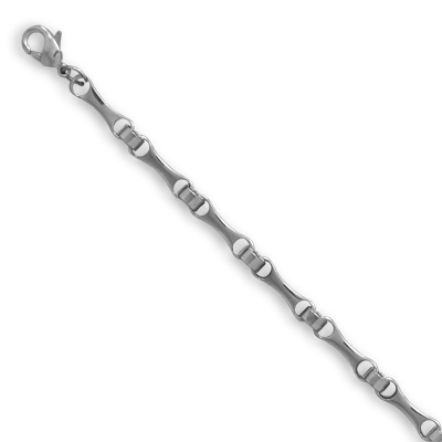 8\" Stainless Steel Bone Shape Link Chain Bracelet
