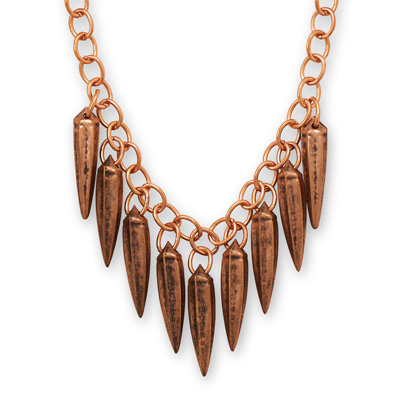 18\" + 2\" Copper Spikes Necklace