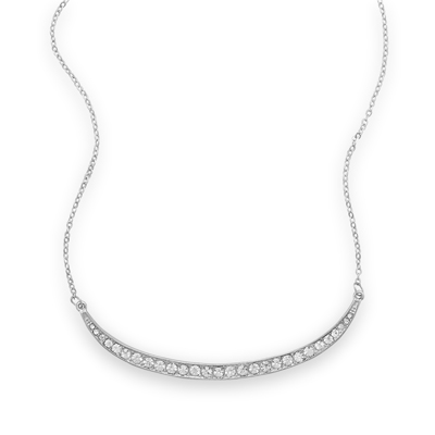 15.5" + 3" Curved Crystal Bar Fashion Necklace
