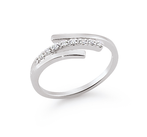 Elegant 3-Strand Custom Wedding Ring 0.06 Ct Diamonds 18K White Gold