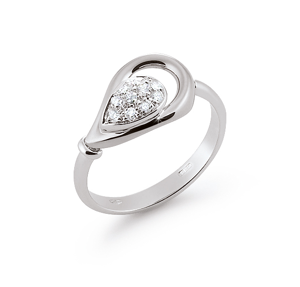 Italian Hidden Gems Ring 0.14 Ct Diamonds 18K White Gold