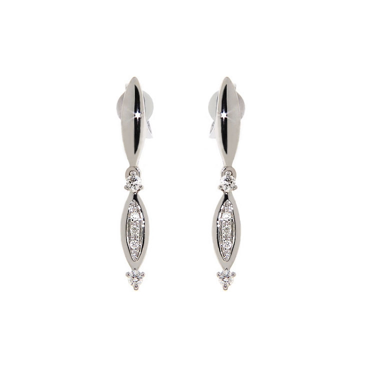 Italian Dangle Diamond Earrings 1/8CT