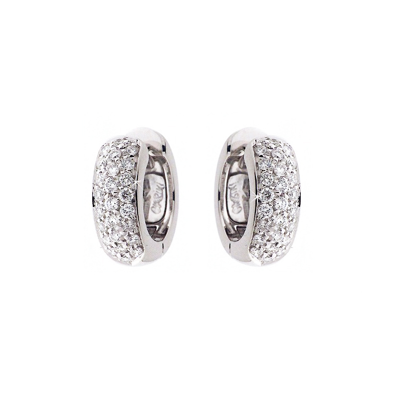 Fancy Italian Huggie Earrings 1/2CT Diamonds