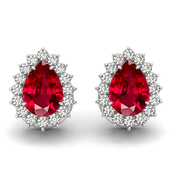 Pear Drop Ruby Earrings