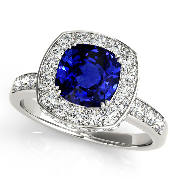 Cushion Cut Sapphire Vintage Engagement Ring