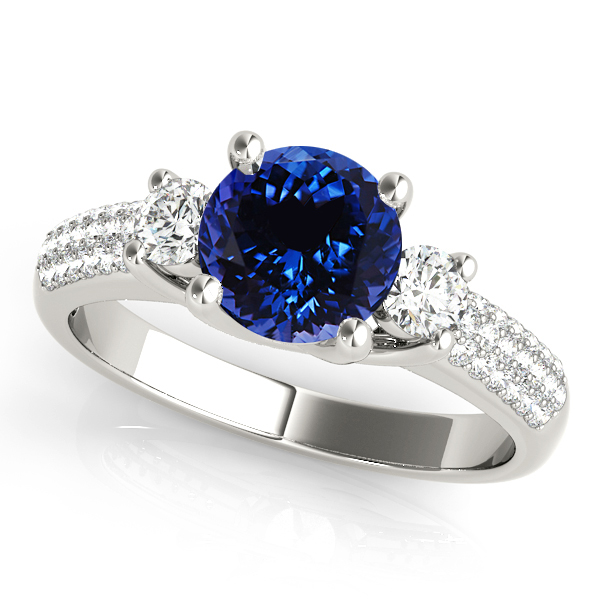 Fashion-Forward Three Stone Tanzanite Engagement Ring
