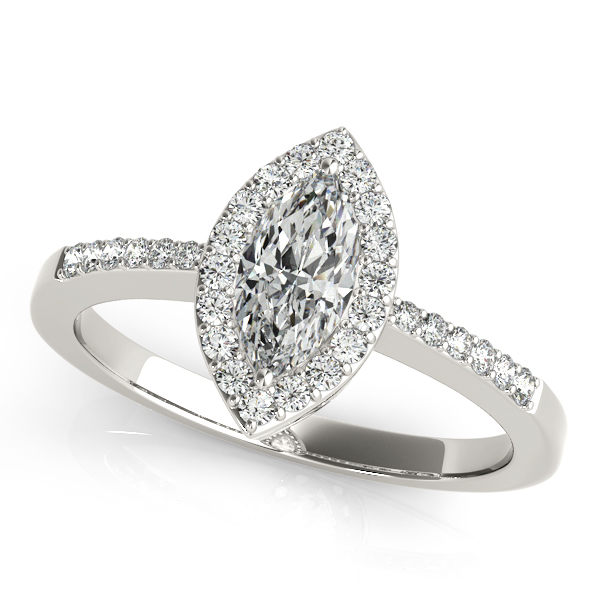 Avant-Garde Marquise Cut Diamond Halo Engagement Ring