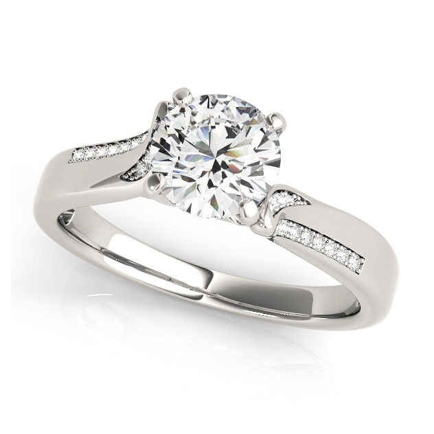 Exclusive Italian Design Engagement Ring with Accents [UN500-50859-E]