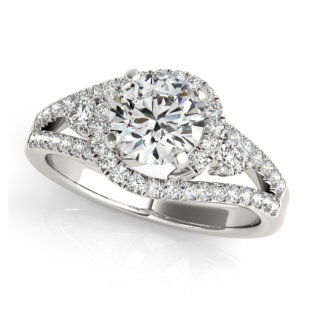 Split Shank Round Halo Engagement & Matching Wedding Ring [UN500-50783-E]