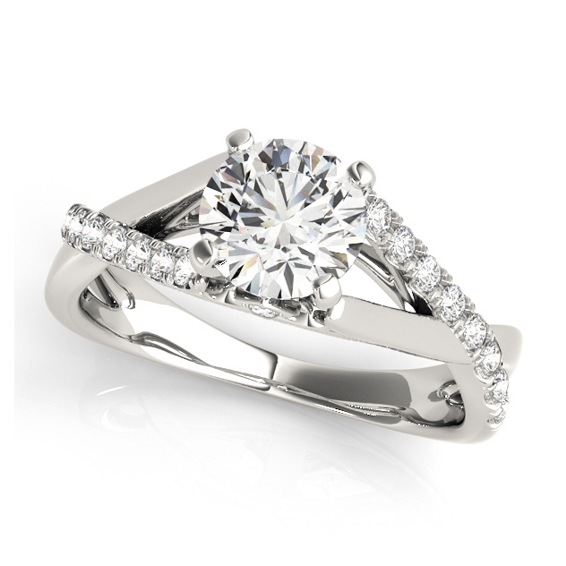 Fascinating Split Shank Infinity Diamond Engagement Ring
