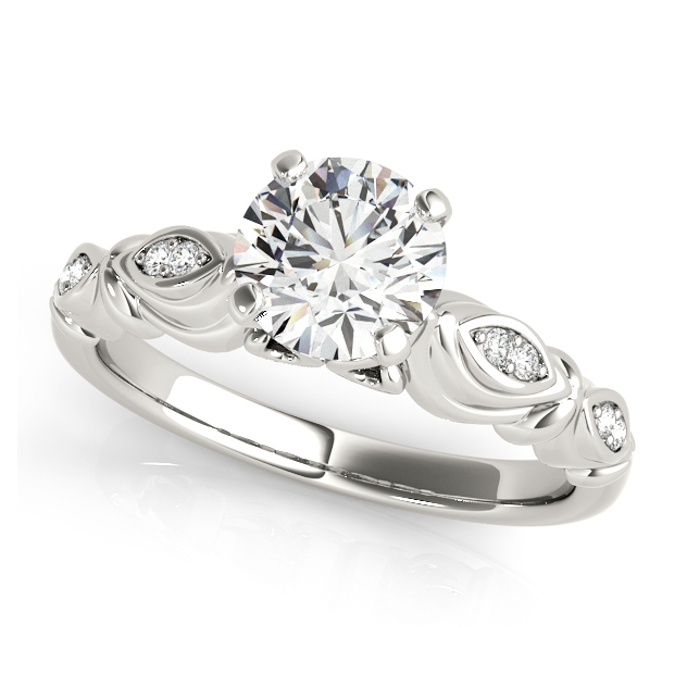 Antique Side Stone Infinity Diamond Engagement Ring Setting